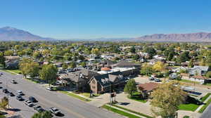 Aerial view featuring a mountain view