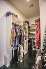 Spacious closet with visible vents