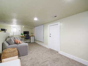 Multi-purpose basement room: office, den, guest quarter. door to finished storage room