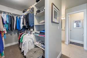 View of walk in closet