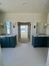 Bathroom with two vanities