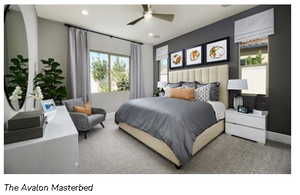 Carpeted bedroom with recessed lighting, and baseboards