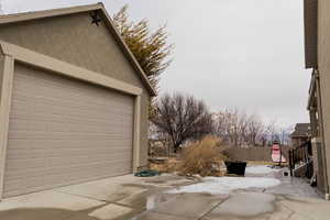 Garage with fence