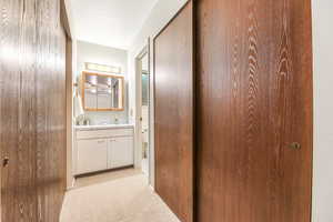 Bathroom featuring double vanity