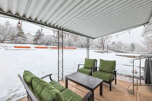 View of snow covered patio