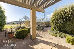 View of patio / terrace with a pergola