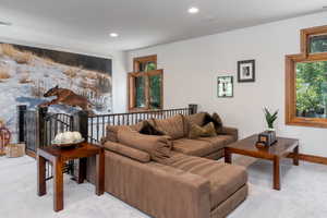 View of carpeted living room