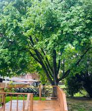 Deck featuring fence