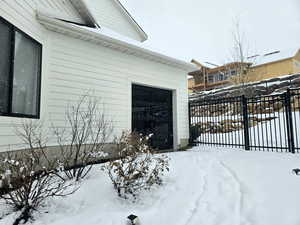 View of attached utility garage