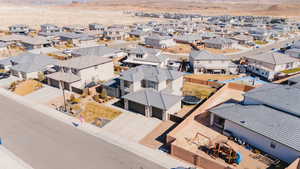 Bird's eye view with a residential view