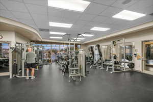 Gym with a drop ceiling