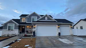 View of front of home with a garage