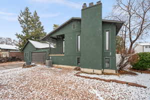 View of exterior with newer stucco