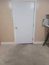 Interior space featuring baseboards