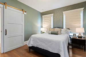 Primary Bedroom with roman shades