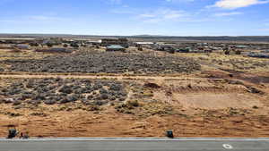 Drone / aerial view featuring a desert view