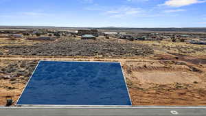 Aerial view featuring a mountain view