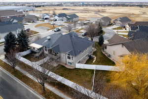 Drone view of the home from the rear