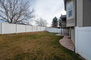 Fully fenced backyard