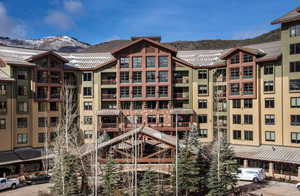 View of building exterior with a mountain view