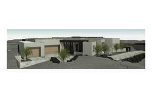 View of front of home with stucco siding