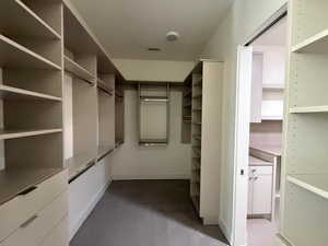 View of walk in closet