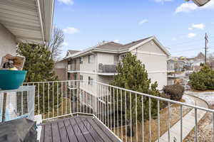 Balcony featuring a residential view