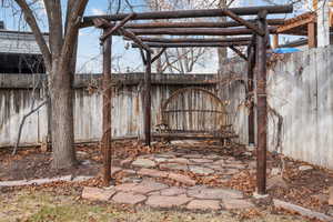 View of patio featuring a fenced backyard