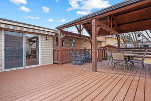 Deck featuring outdoor dining area