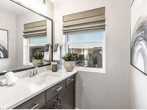 Bathroom featuring vanity