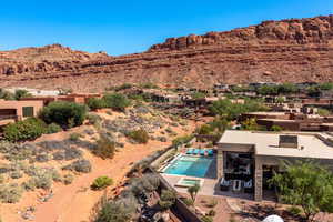 Exterior space with a mountain view