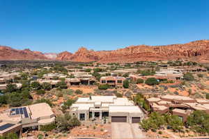 Property view of mountains with a residential view