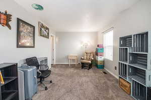 Primary bedroom with 2 windows for lots of natural light. Shows doorway into Primary Bath.