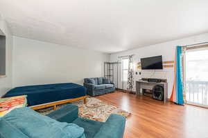 Spacious living room with lots of natural light.