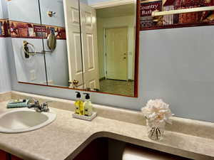 Bathroom featuring vanity