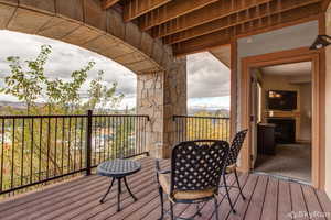 View of wooden deck