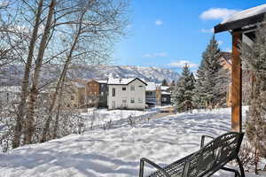 Exterior space with a mountain view