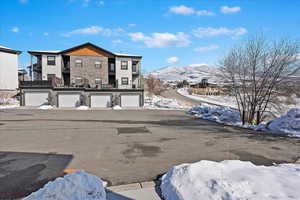 View of street with a mountain view