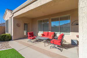 View of patio / terrace with fence and outdoor lounge area