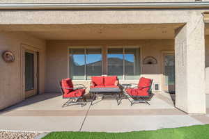 View of patio featuring an outdoor living space