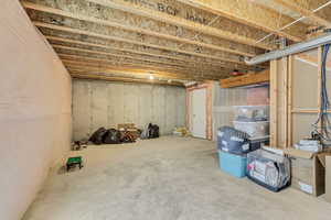 View of unfinished basement