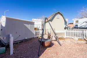 View of yard with fence