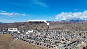 Bird's eye view featuring a residential view and a mountain view