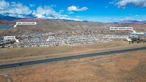 Aerial view featuring a mountain view