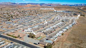 Birds eye view of property featuring a residential view and a mountain view