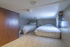 Bedroom with carpet flooring and visible vents