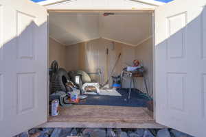 Exterior space featuring stucco siding