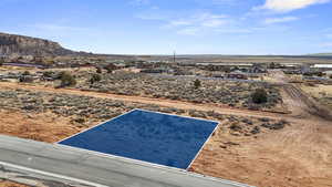 Aerial view with a mountain view