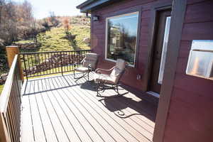 View of wooden deck