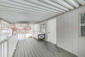 View of wooden deck